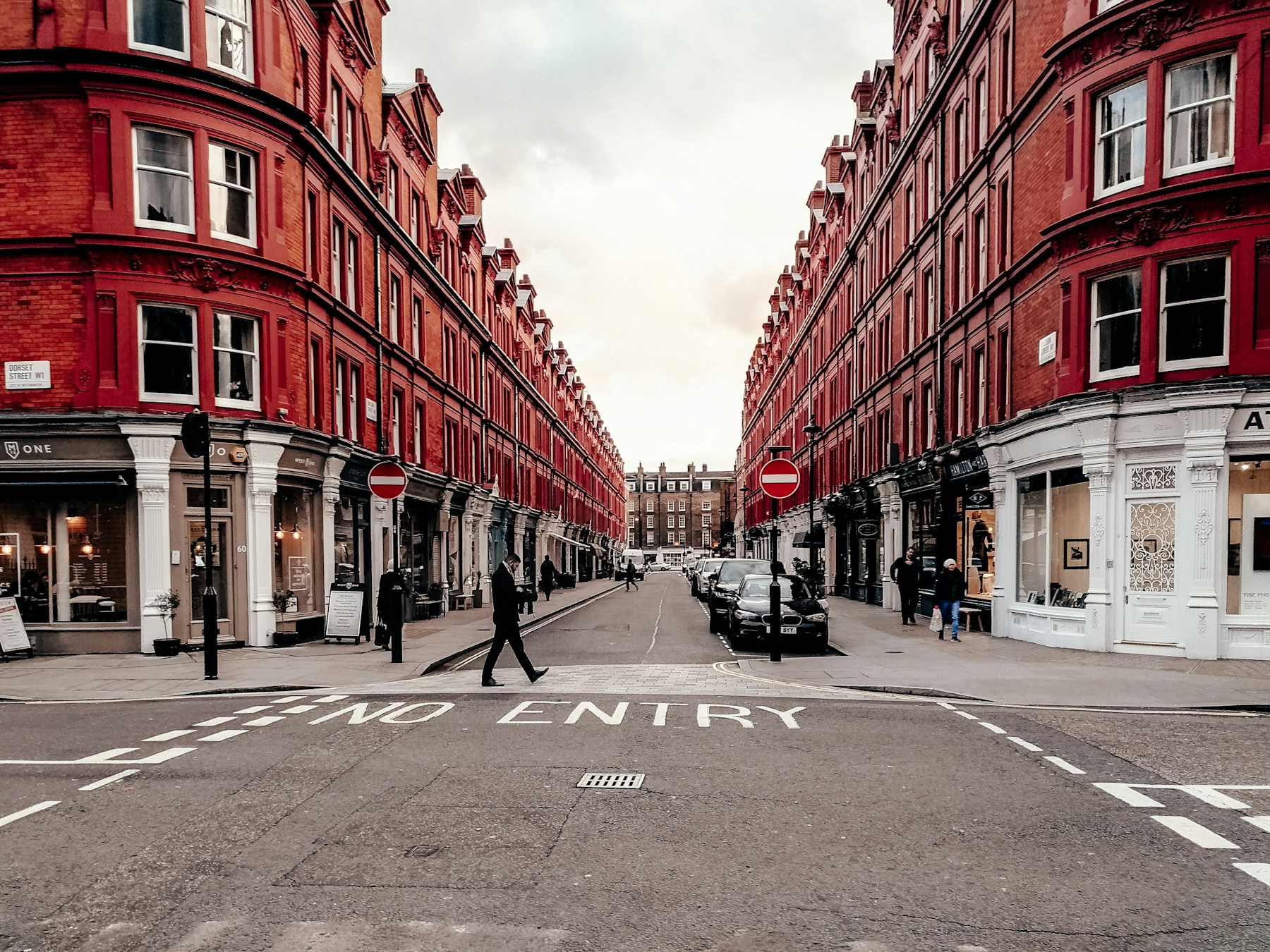 Red brick central London street near Marylebone
