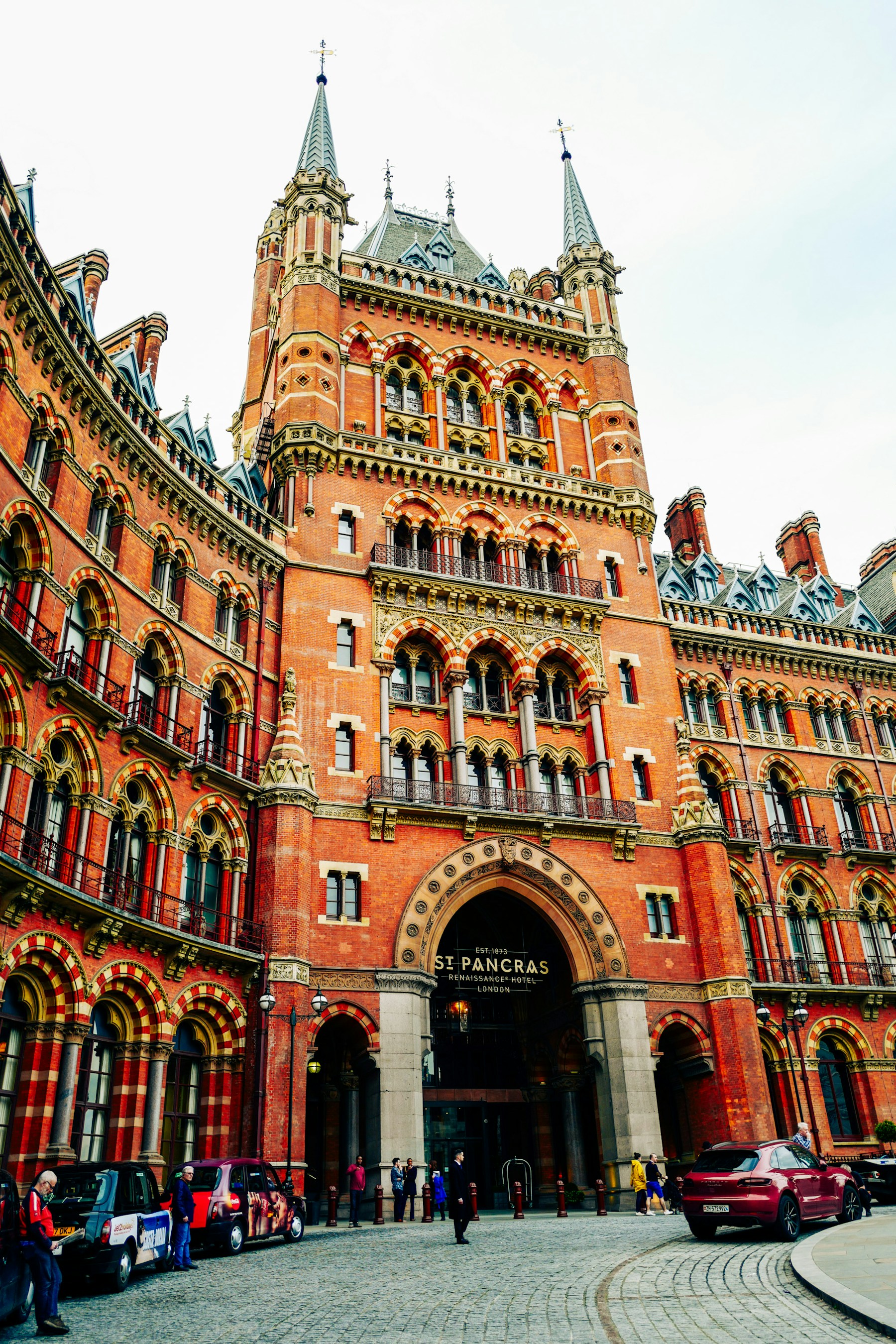 Victorian red brick London facade near central business districts